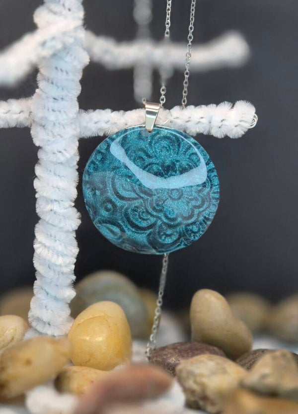 Colgante Luna midi OTOÑO esmeralda