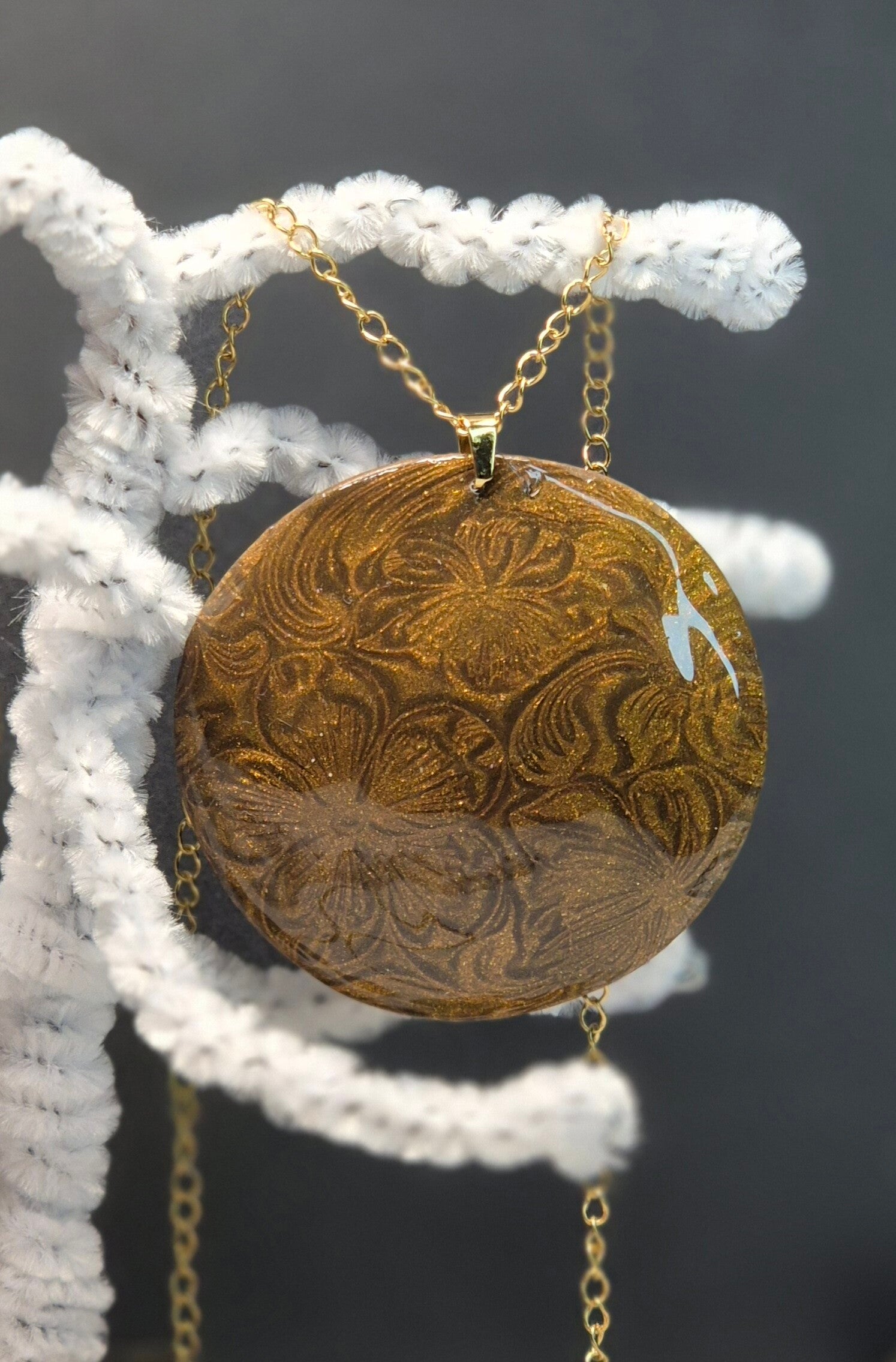 Colgante Luna Maxi OTOÑO marrón dorado