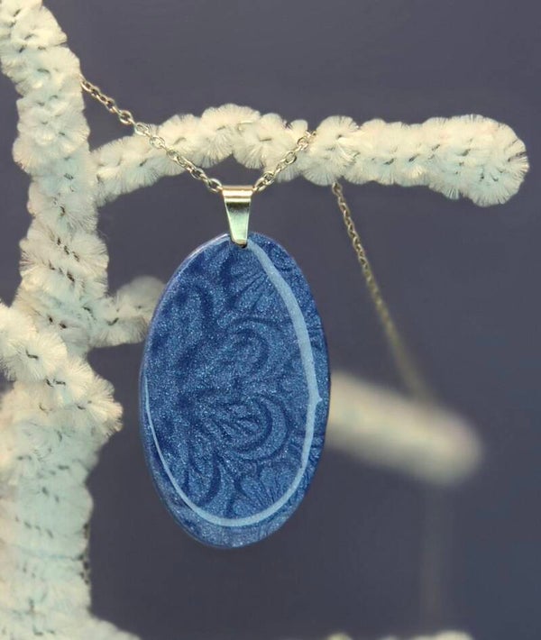 Colgante mandorla OTOÑO azul