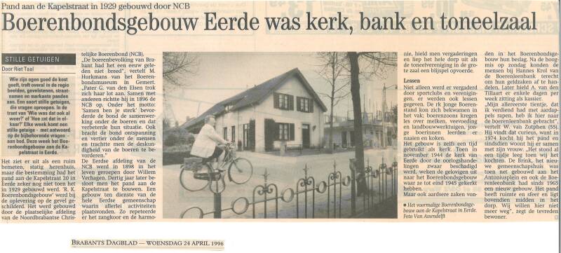 Krantenbericht over Bondsgebouw