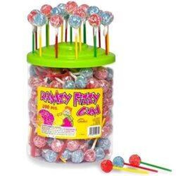 Sucette ramzy fizzy gum cerise cola