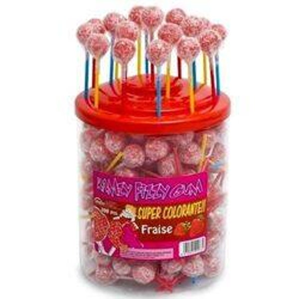 Sucette ramzy fizzy Gum fraise