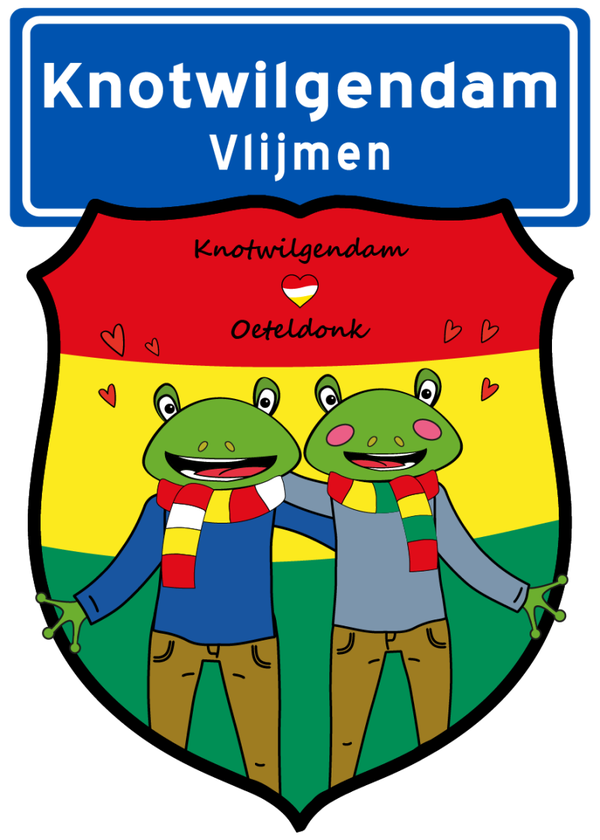 Vlijmen (Knotwilgendam) | strijkembleem (7,5 x 10,5 cm)