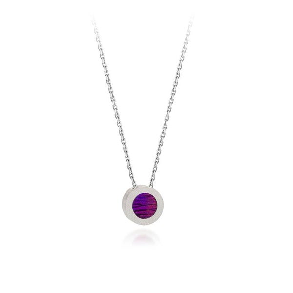 Zilveren hanger met een fuchsia titanium element