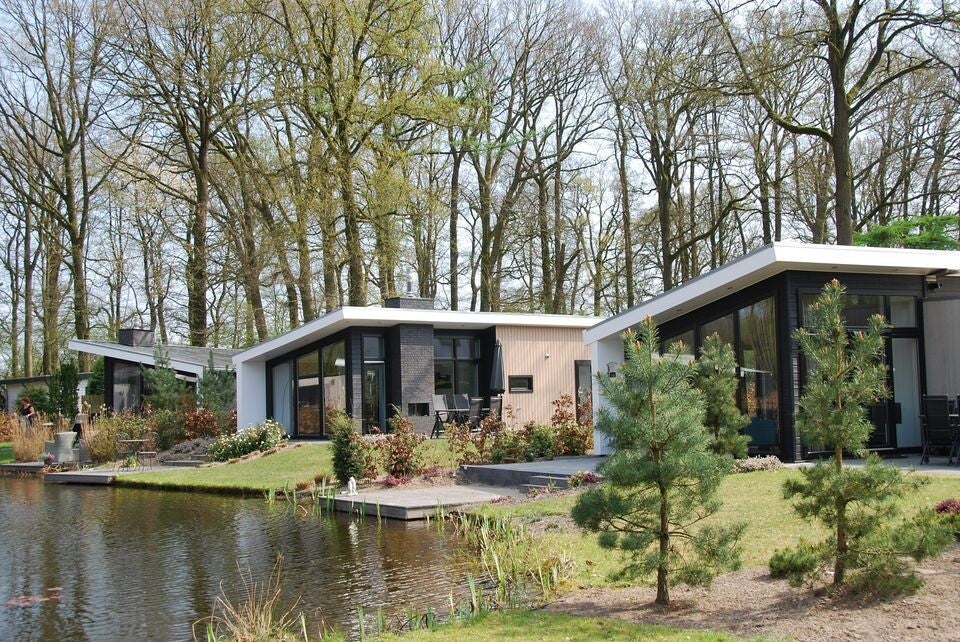 Verschillende chalets in park omgeving