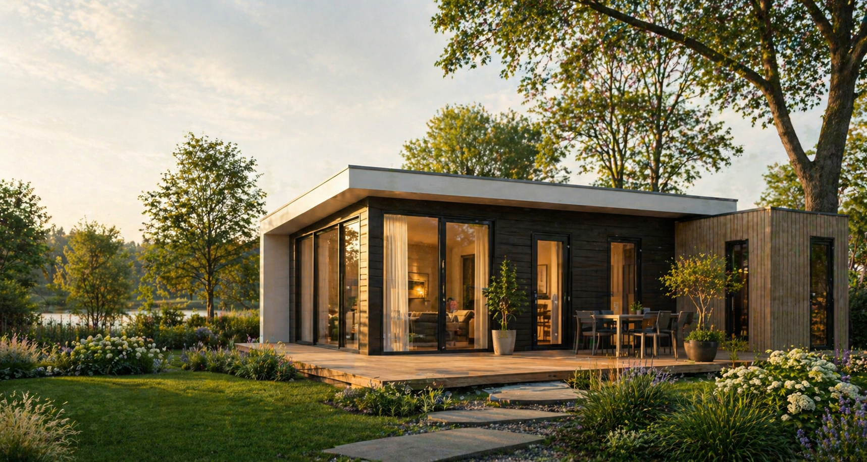 mooi chalet in tuin