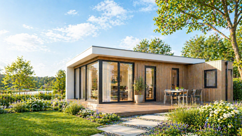 Stijlvolle mantelzorgwoning in moderne chaletstijl dichtbij familie
