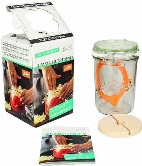 Weckpot 1L met verzwaringsstenen