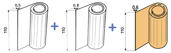 Musterset Polyurethanfolie weiss und braun