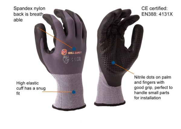 Nylon-Spandex-Nitril Schaum-Handschuhe mit Handflächenpunkten - BSN2423