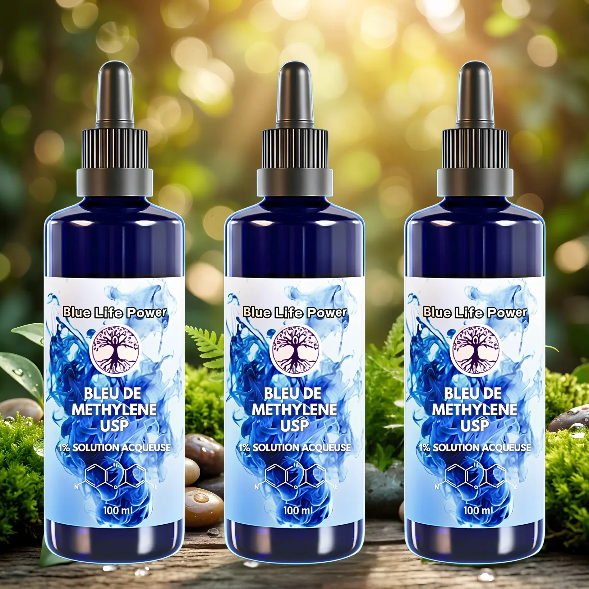 Bleu de Méthylène 1% Flacon 300ml | Qualité Pharmaceutique