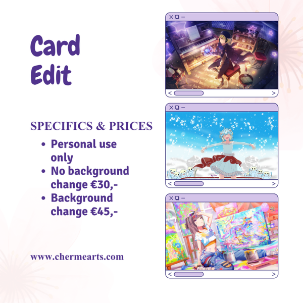 Card edit commissions