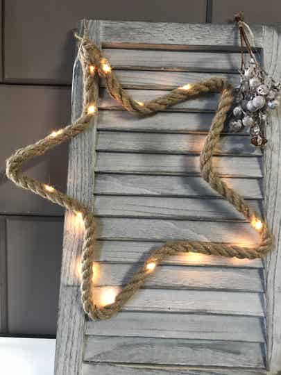 Jute touw ster 35 cm.