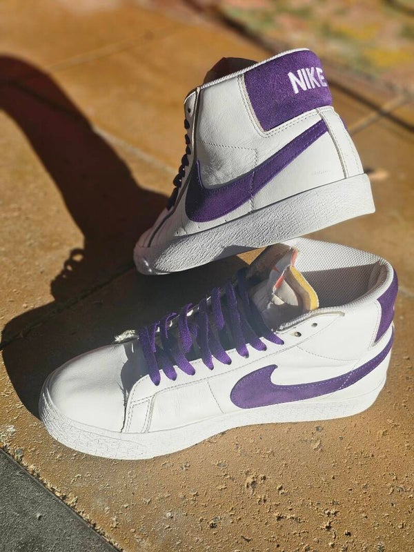 US9 Nike Blazer Mid '77 Vintage White Purple sneakers used