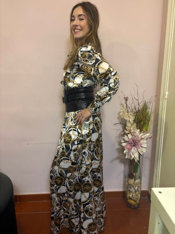 Vestido estampado cadenas