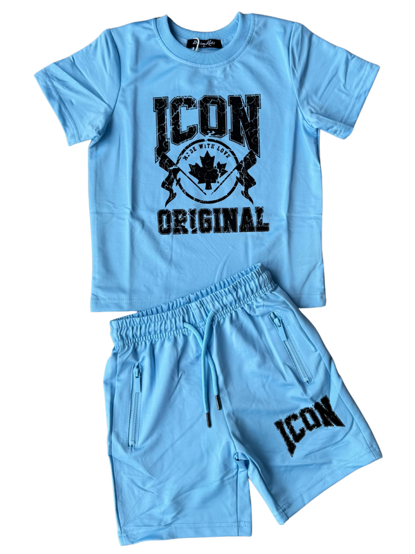 Icon set met korte broek blauw