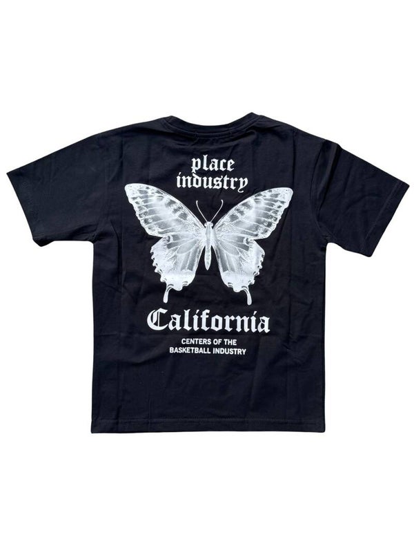 T-shirt zwart met vlinder
