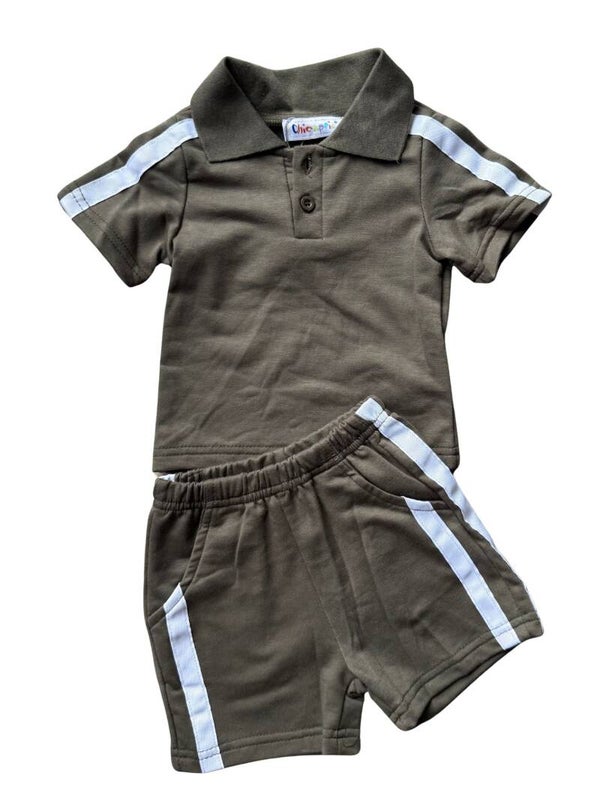 Baby setje polo kaki
