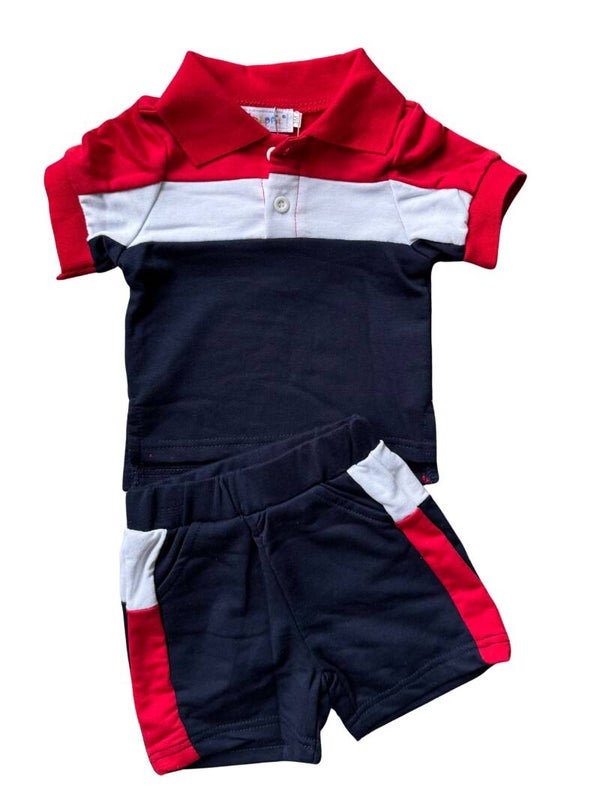 Baby setje polo navy