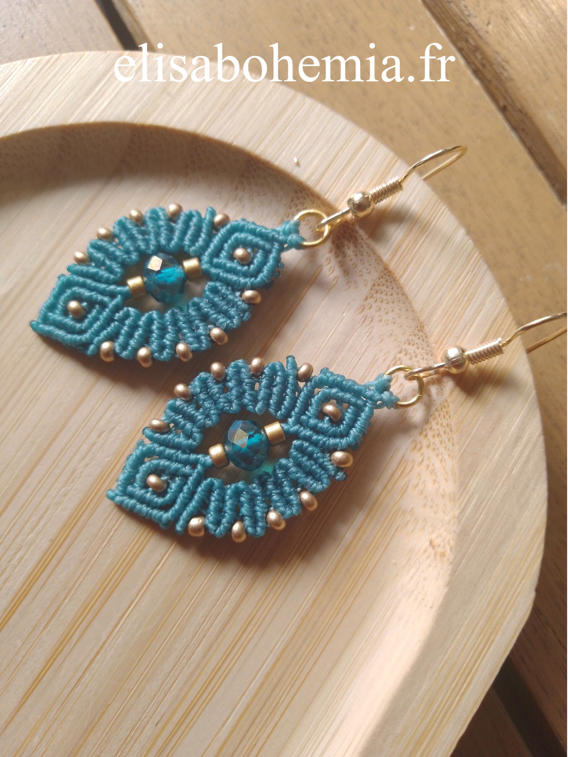 Boucles d'oreilles bohème bleu turquoise