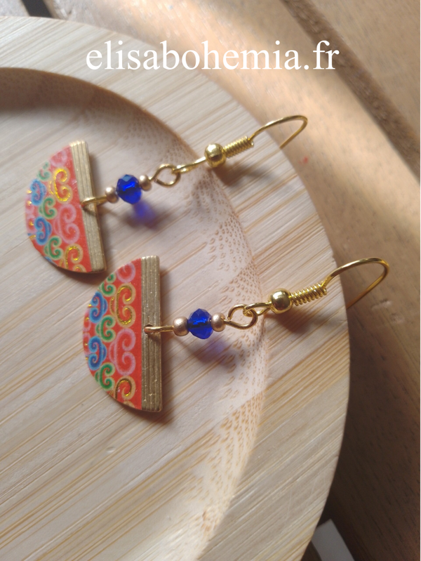 Boucles d'oreilles ethniques multicolore