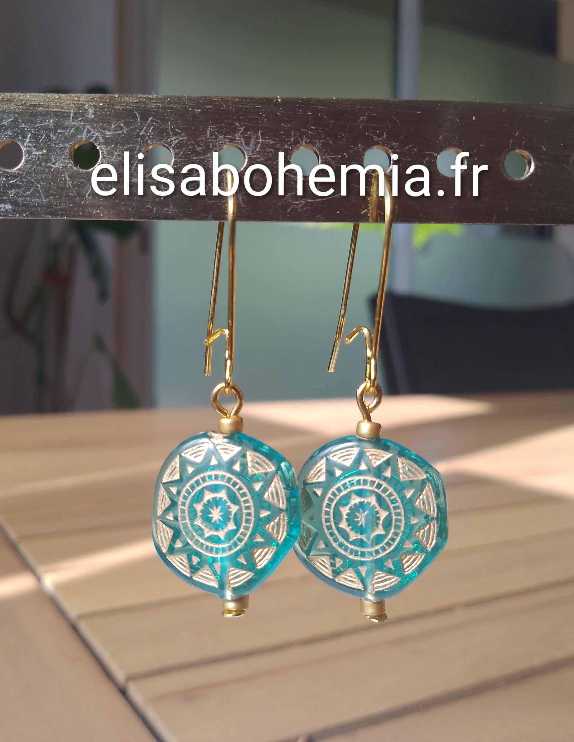 Boucles d'oreilles ethniques turquoise
