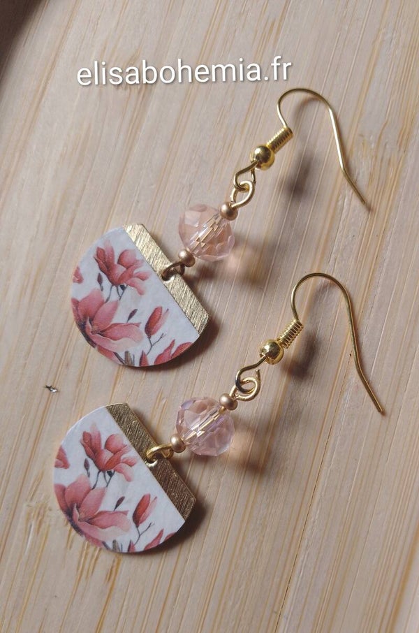 Boucles d'oreilles magnolia