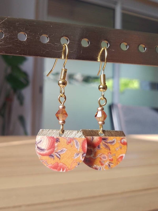 Boucles d'oreilles ethniques papaye