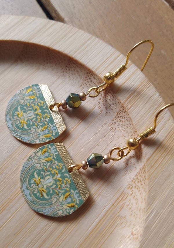 Boucles d'oreilles baroques vertes