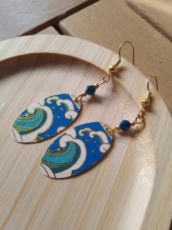 Boucles d'oreilles vagues japonaises