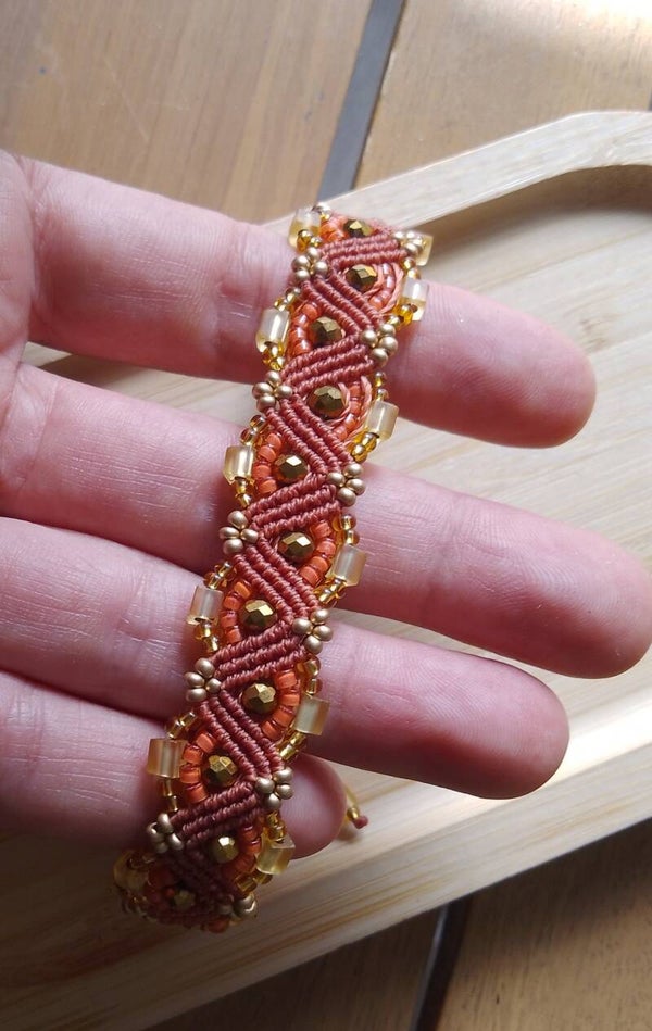 Bracelet terra cotta et doré