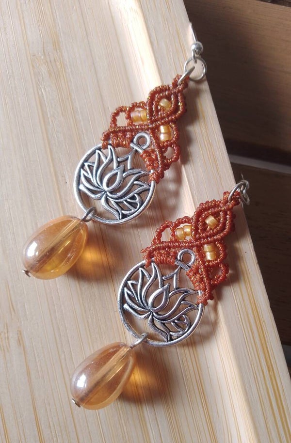 Boucles d'oreilles lotus cuivre