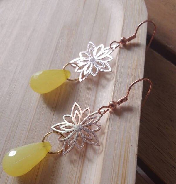 Boucles d'oreilles fleurs jaune pep's