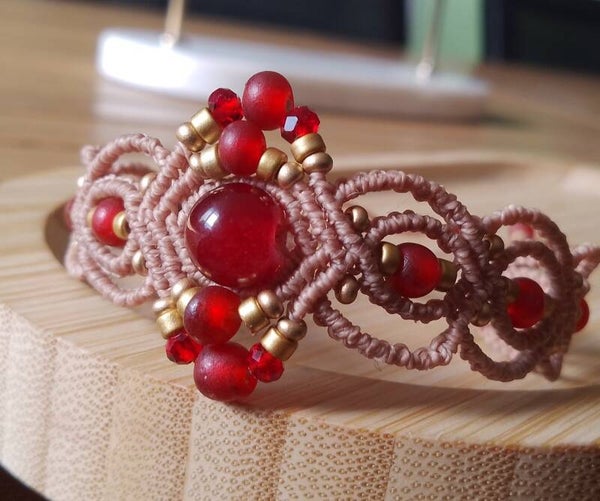 Bracelet rouge et or