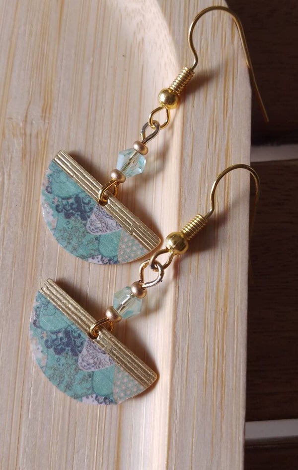 Boucles d'oreilles bleu pastel