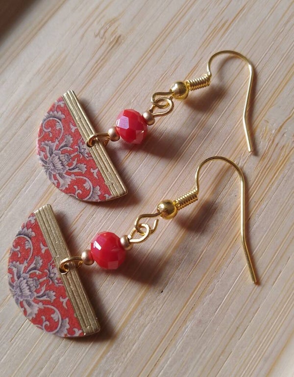 Boucles d'oreilles baroques rouges