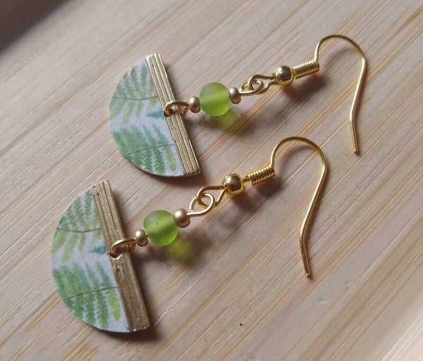 Boucles d'oreilles fougères
