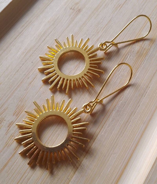 Boucles d'oreilles soleils dorés