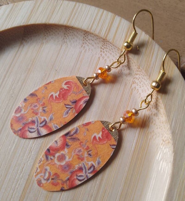 Boucles d'oreilles ethniques papaye