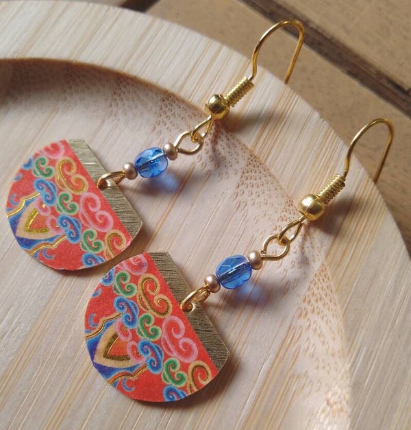 Boucles d'oreilles ethniques rouges