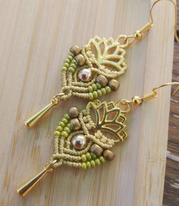 Boucles d'oreilles lotus citronnelle