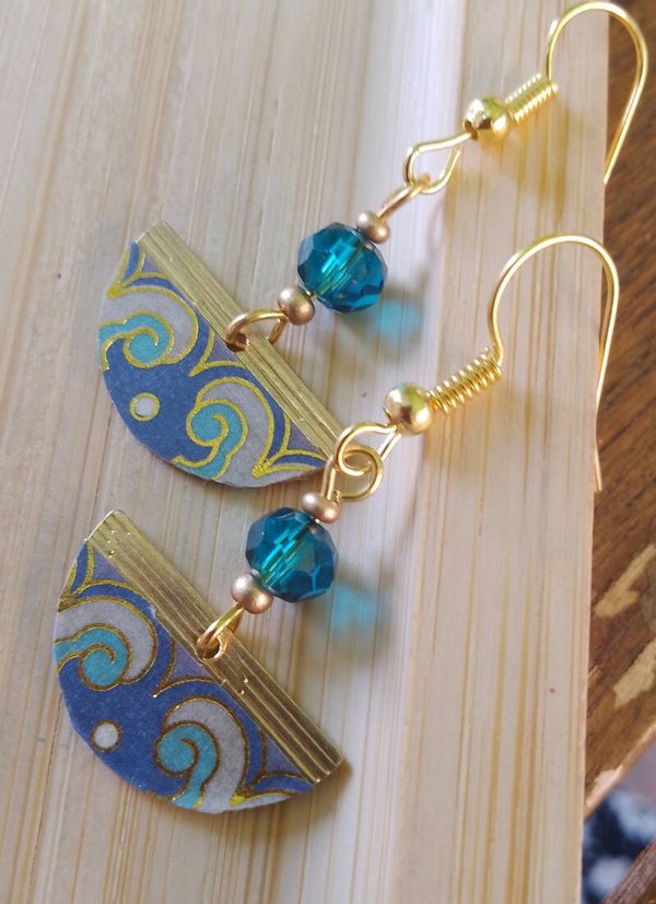 Boucles d'oreilles ethniques bleues