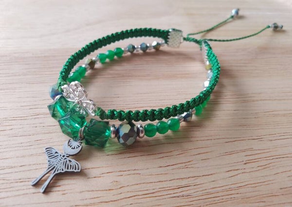 Bracelet vert et argenté