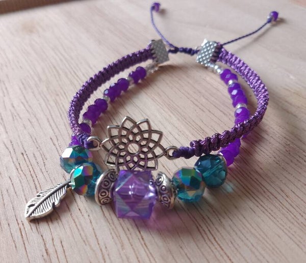 Bracelet violet et bleu