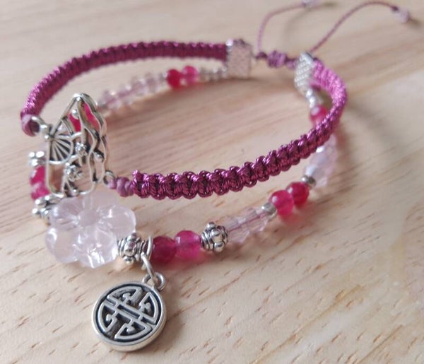 Bracelet rose et fuchsia