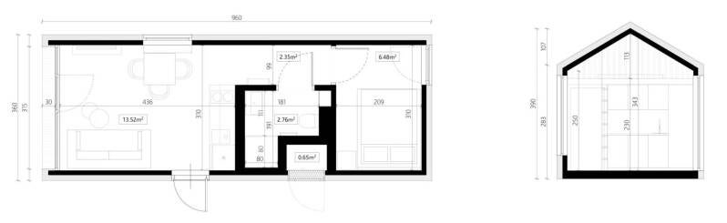One Bed Modular Floor Plan