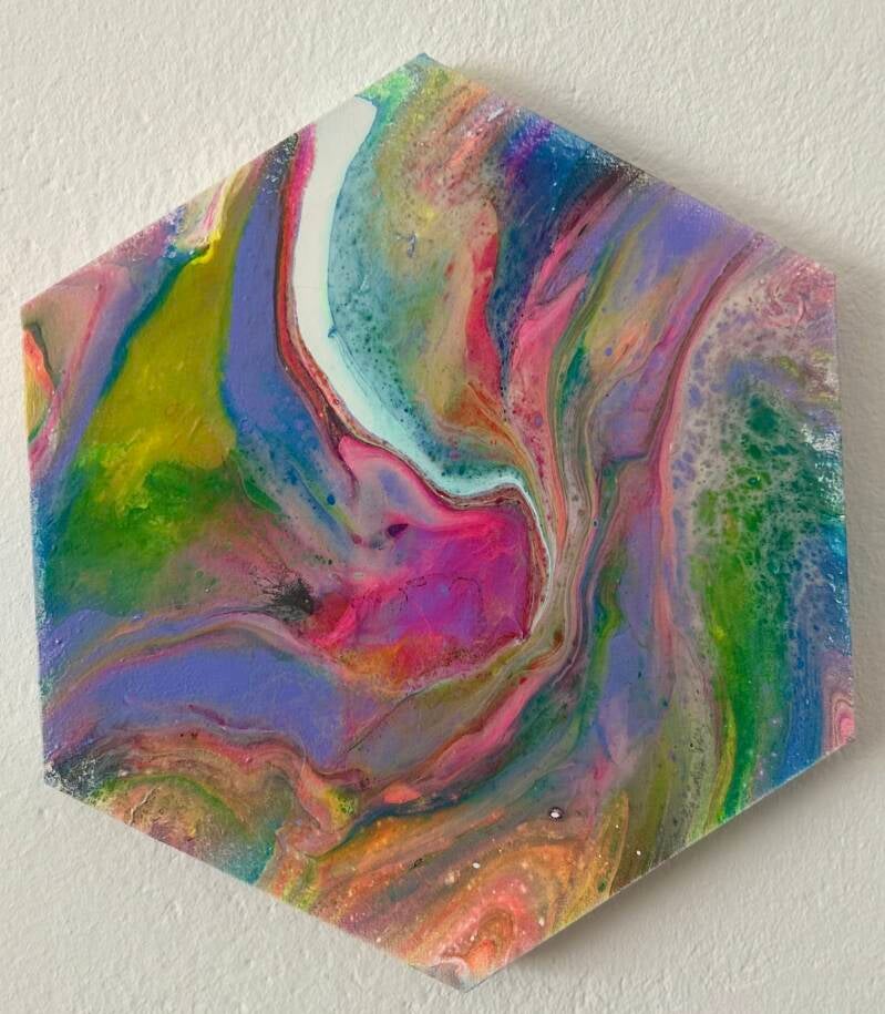 Neonfarben II, Acryl-Pouring, 25cm, PK A