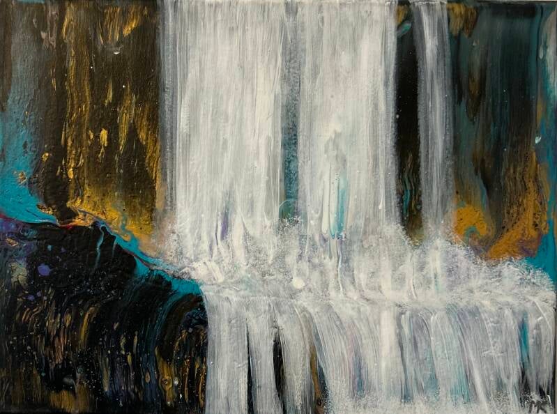 Wasserfall, Acryl, 40x30 cm, PK C