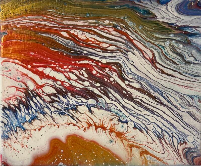 Lava, Acryl-Pouring, 30x25 cm, PK A
