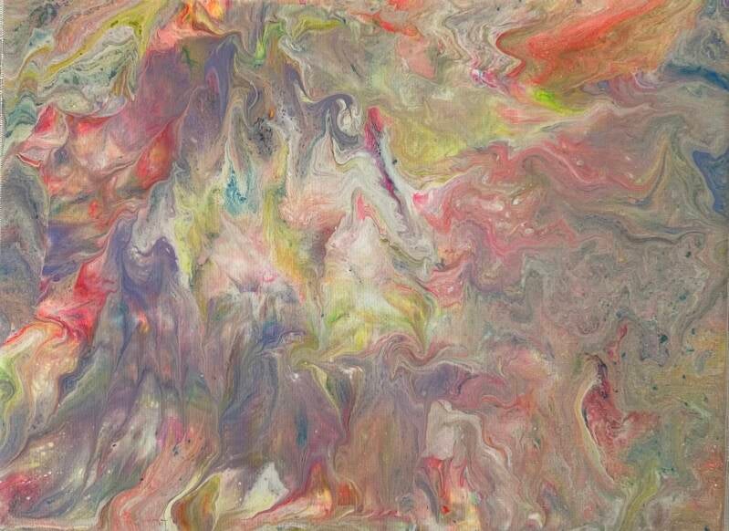 Neonexplosion II, Actyl-Pouring, 18x24 cm, PK A